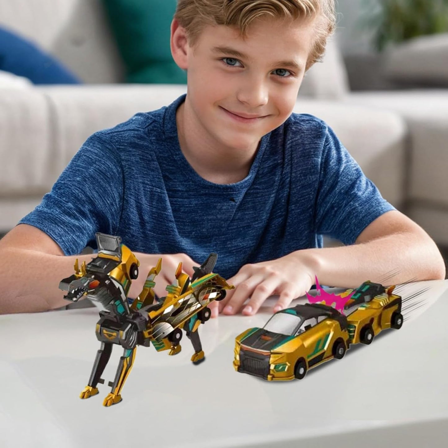 2-in-1 Transforming Robot Dragon Car Toy