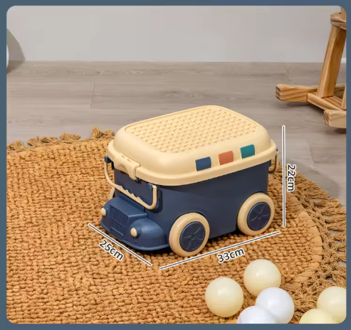 Large Kids Toy Box with Wheels – Rolling Storage Bin