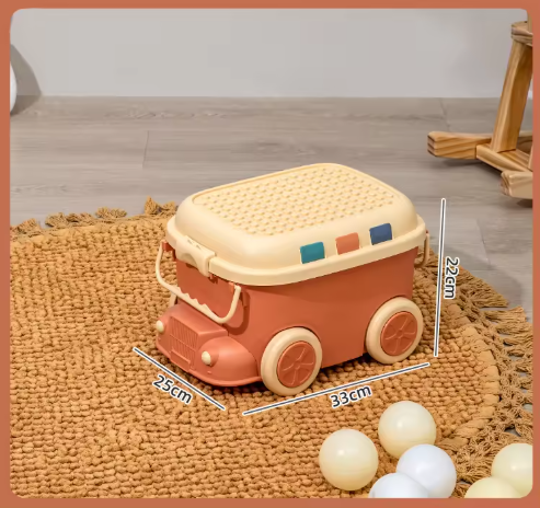 Large Kids Toy Box with Wheels – Rolling Storage Bin