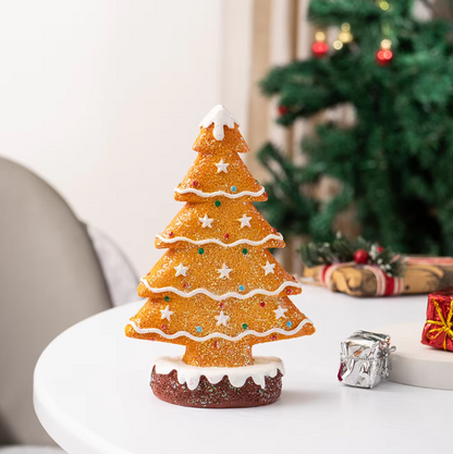 Gingerbread Christmas Tree Ornaments – Holiday Table & Shelf Decor