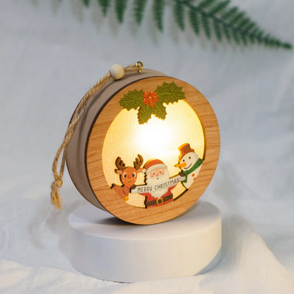 Light-Up Wooden Christmas Decor – LED Hanging Ornament