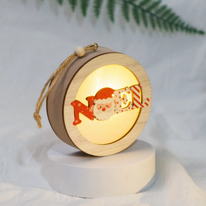 Light-Up Wooden Christmas Decor – LED Hanging Ornament
