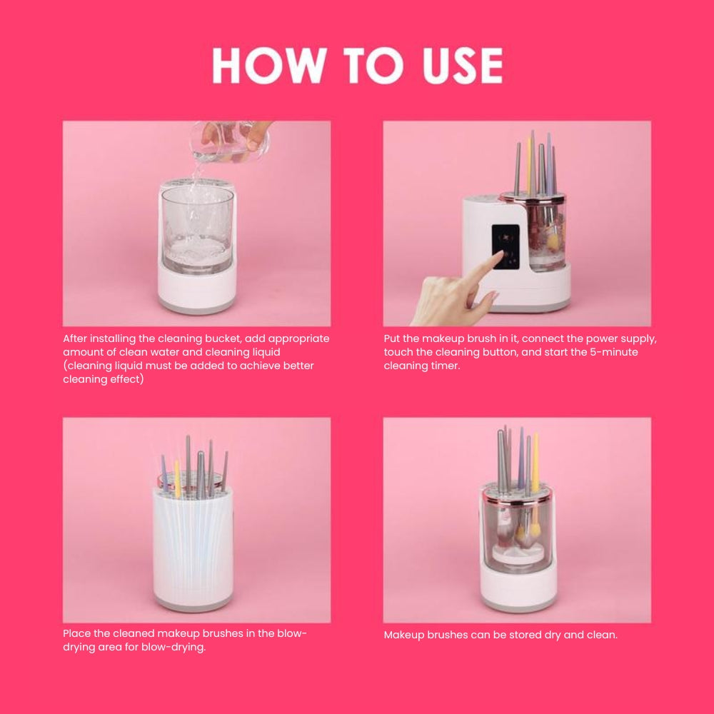 Glowche 3 in 1 Electric Makeup Brush Cleaner