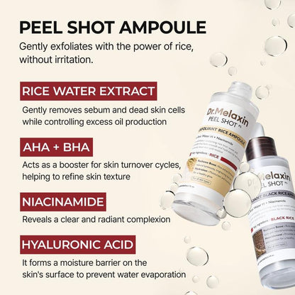GLOWCHE MOOLINSE Peel Shot Glow Rice Ampoule Duo