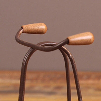 Wrought Iron Tricycle with Wooden Planter Stand