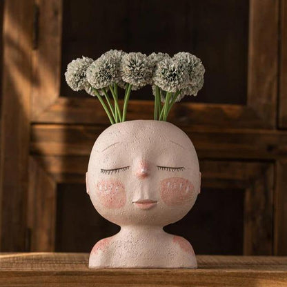 Tranquil Sleep Face Planter Vase