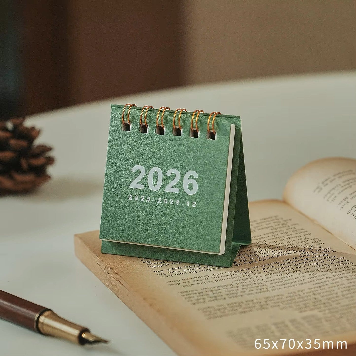 2026 Mini Simple Desk Calendar – Compact Standing Desktop Calendar