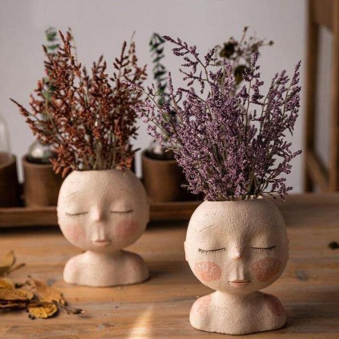 Tranquil Sleep Face Planter Vase