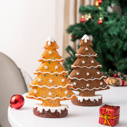 Gingerbread Christmas Tree Ornaments – Holiday Table & Shelf Decor