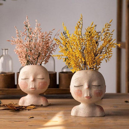 Tranquil Sleep Face Planter Vase