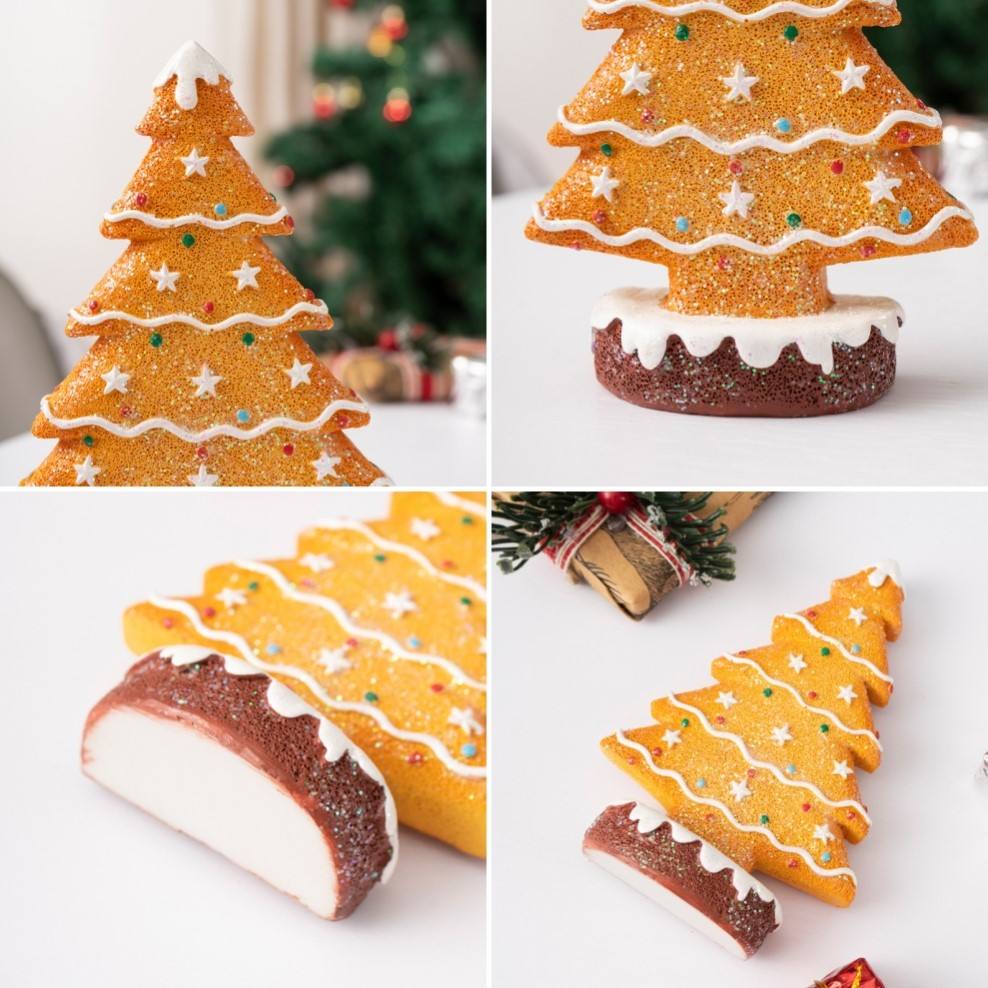 Gingerbread Christmas Tree Ornaments – Holiday Table & Shelf Decor