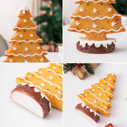 Gingerbread Christmas Tree Ornaments – Holiday Table & Shelf Decor