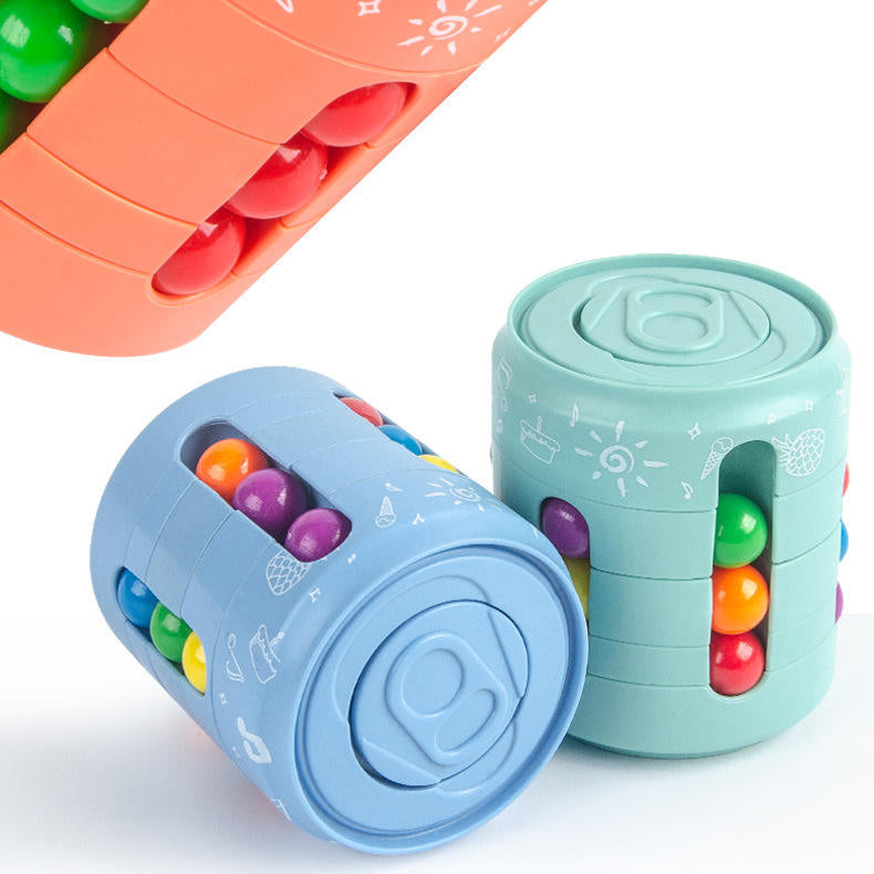 Fidget Spinners Magic Bean Coke Cube – Rotating Color Puzzle Toy for Stress Relief & Focus