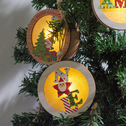 Light-Up Wooden Christmas Decor – LED Hanging Ornament