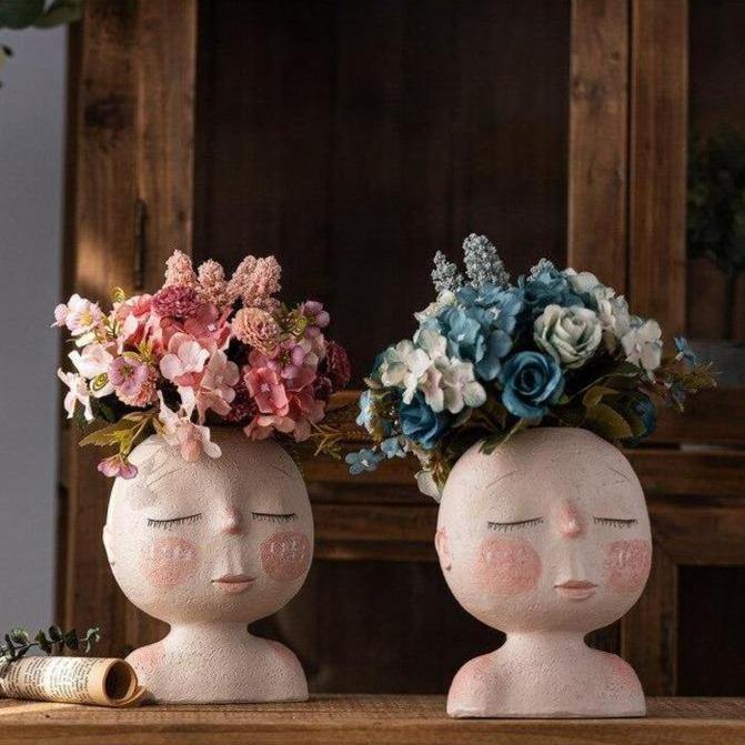 Tranquil Sleep Face Planter Vase