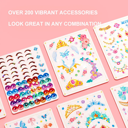 3-in-1 Princess DIY Sticker Dress-Up Activity Book for Kids