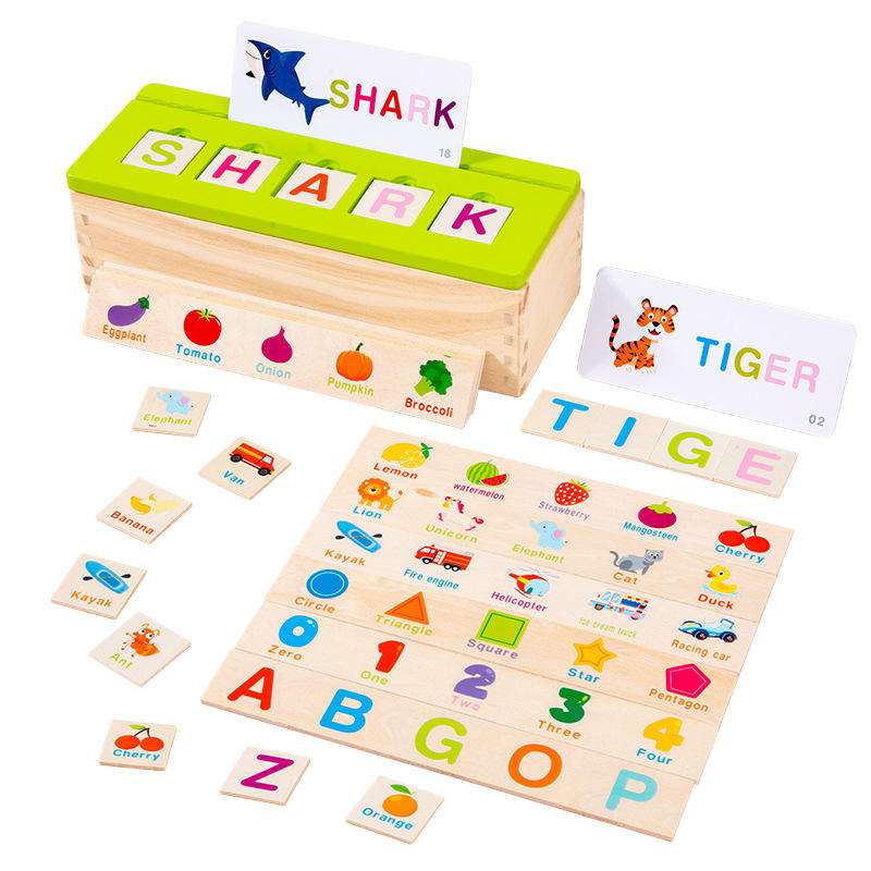 Montessori Alphabet Classification Puzzle Box – Wooden Cognitive Learning Toy
