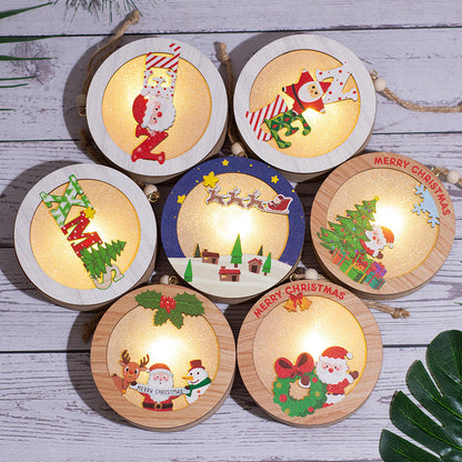 Light-Up Wooden Christmas Decor – LED Hanging Ornament