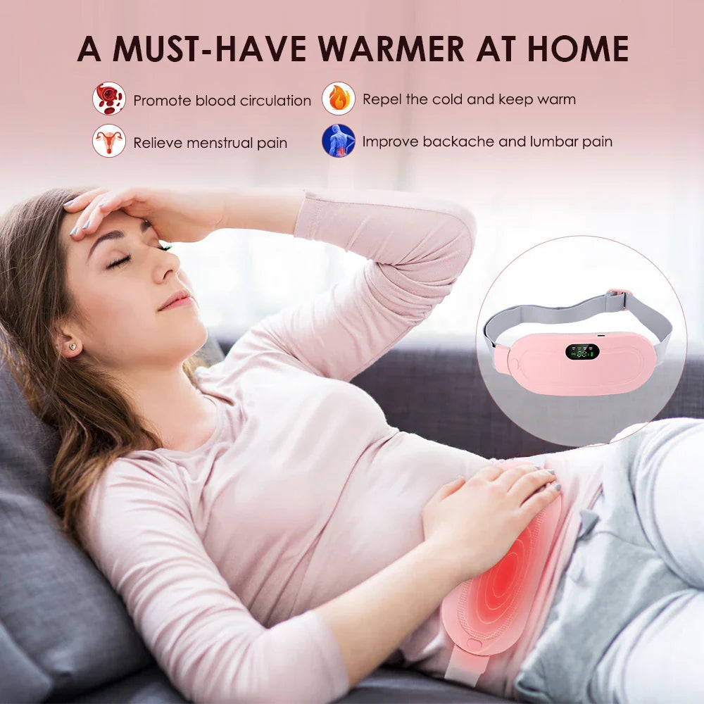 Heated Menstrual Comfort Belt with Warm Compress & Massage Function