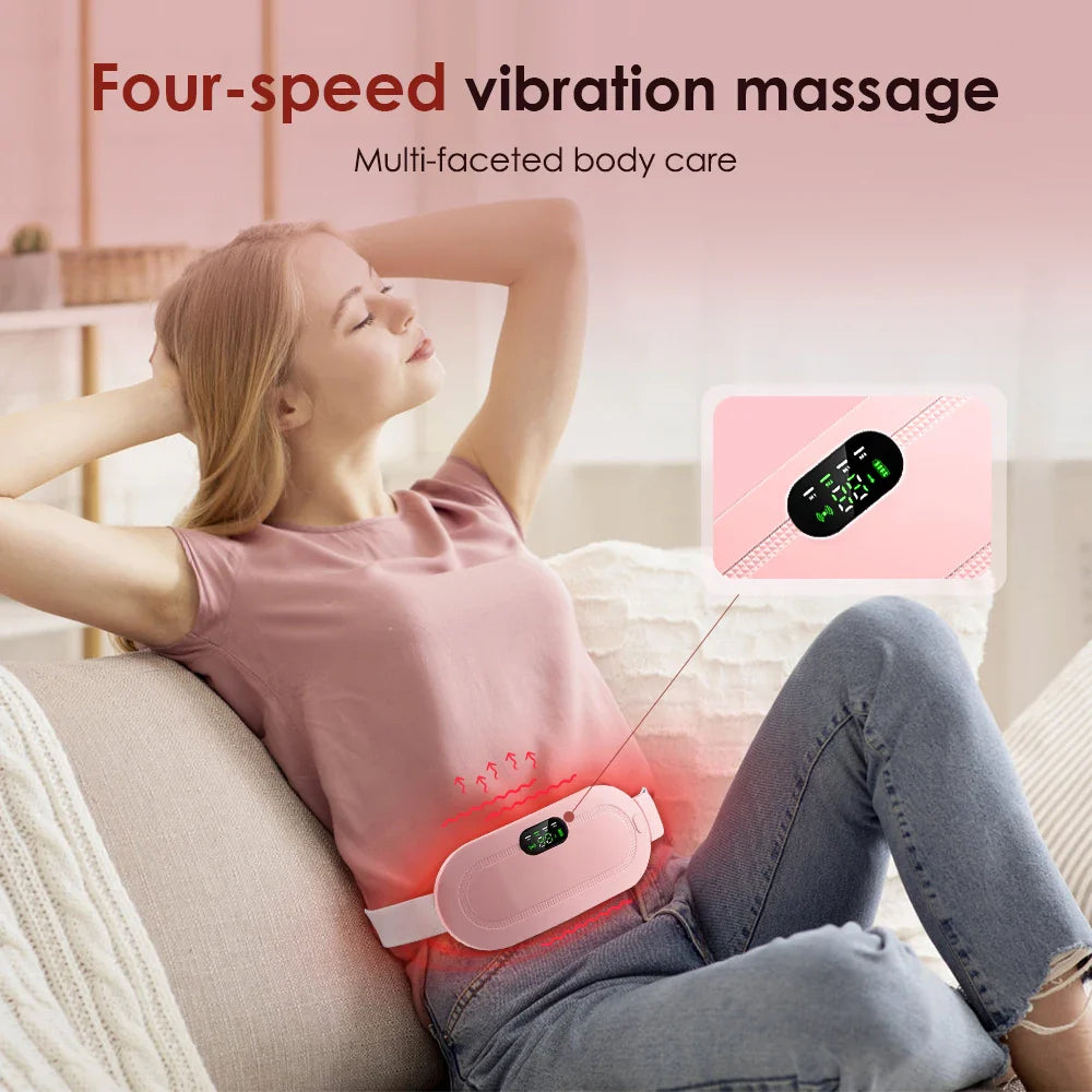 Heated Menstrual Comfort Belt with Warm Compress & Massage Function