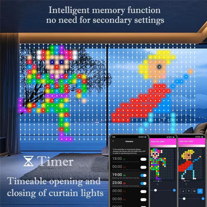 400–800 LED RGB Smart Curtain Lights – Music Sync, App & Remote Control Party Lights