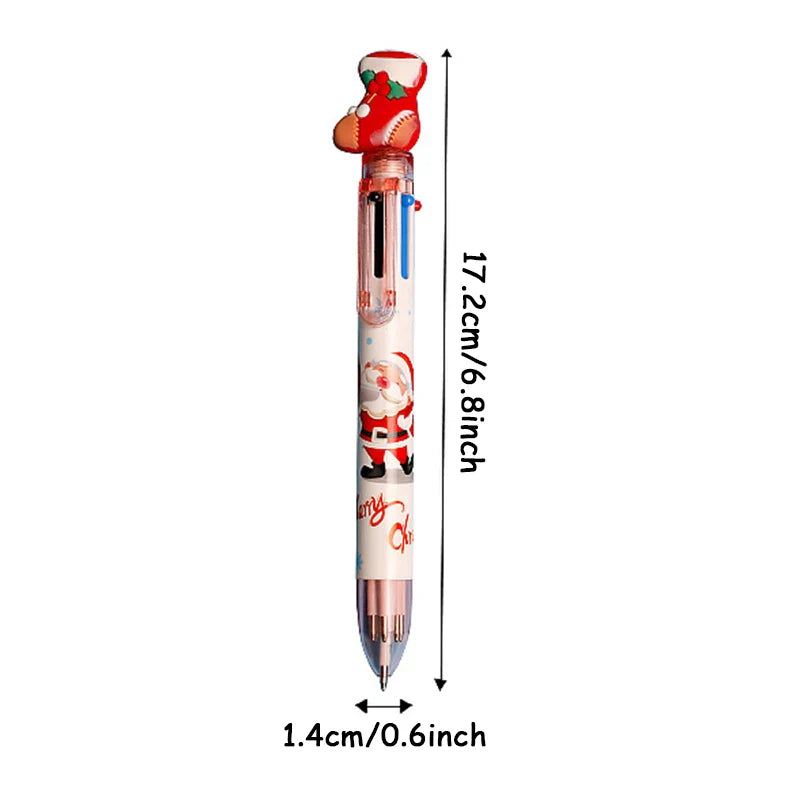 6-Piece Christmas Ballpoint Pen Set – Santa & Holiday Cartoon Pens