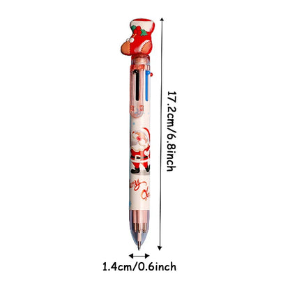 6-Piece Christmas Ballpoint Pen Set – Santa & Holiday Cartoon Pens