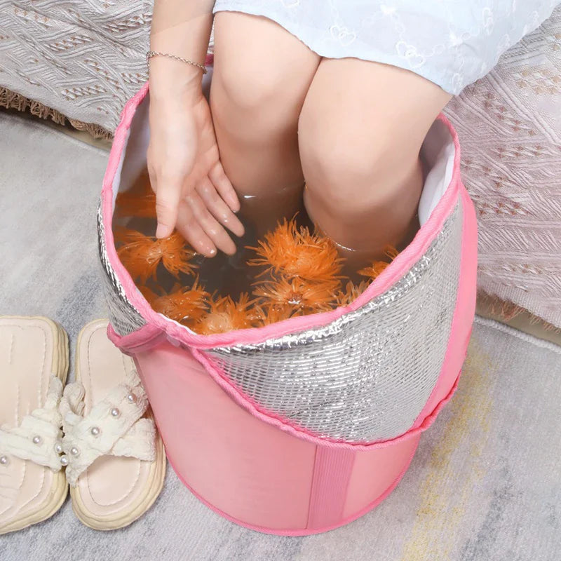 Insulated Folding Foot Bath Bucket – Portable Foot Soaking Bag for Home & Travel