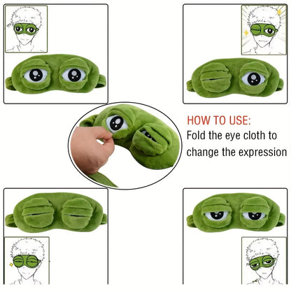 3D Frog Sleep Mask – Soft Natural Sleeping Eyeshade