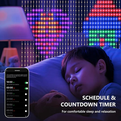 400–800 LED RGB Smart Curtain Lights – Music Sync, App & Remote Control Party Lights