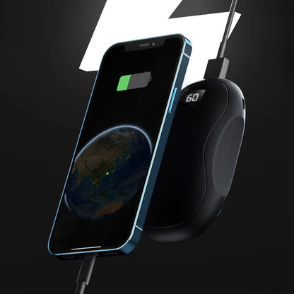 2-in-1 Portable Hand Warmer & 3500mAh Power Bank – 3-Gear Adjustable Heat, Digital Display, Overheat Protection – Compact Pocket Heater for Outdoors