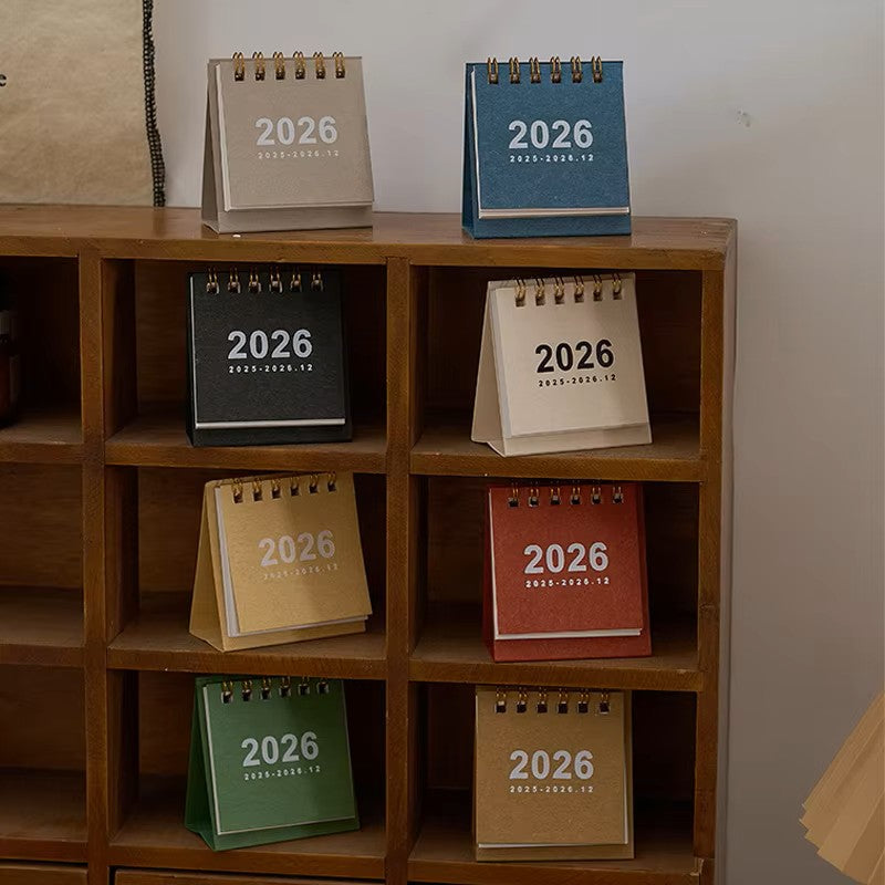 2026 Mini Simple Desk Calendar – Compact Standing Desktop Calendar