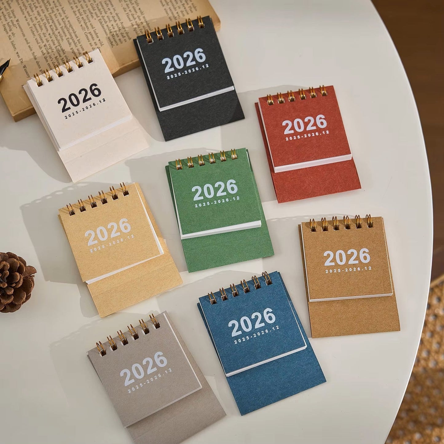 2026 Mini Simple Desk Calendar – Compact Standing Desktop Calendar