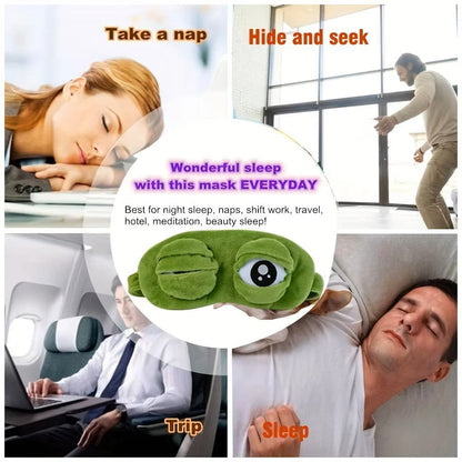 3D Frog Sleep Mask – Soft Natural Sleeping Eyeshade