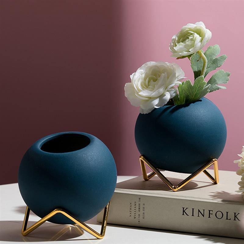 Vibrant Hues Ceramic Planter Pots with Stand