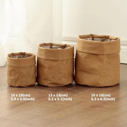 Water-Resistant Sustainable Paper Planter Pouch