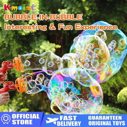 2 in 1 Electric Bubble Gun Toy Kids Fun Dinosaur
