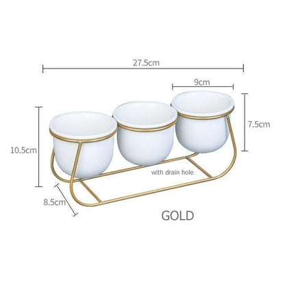 Metal Sleigh Succulent Trio