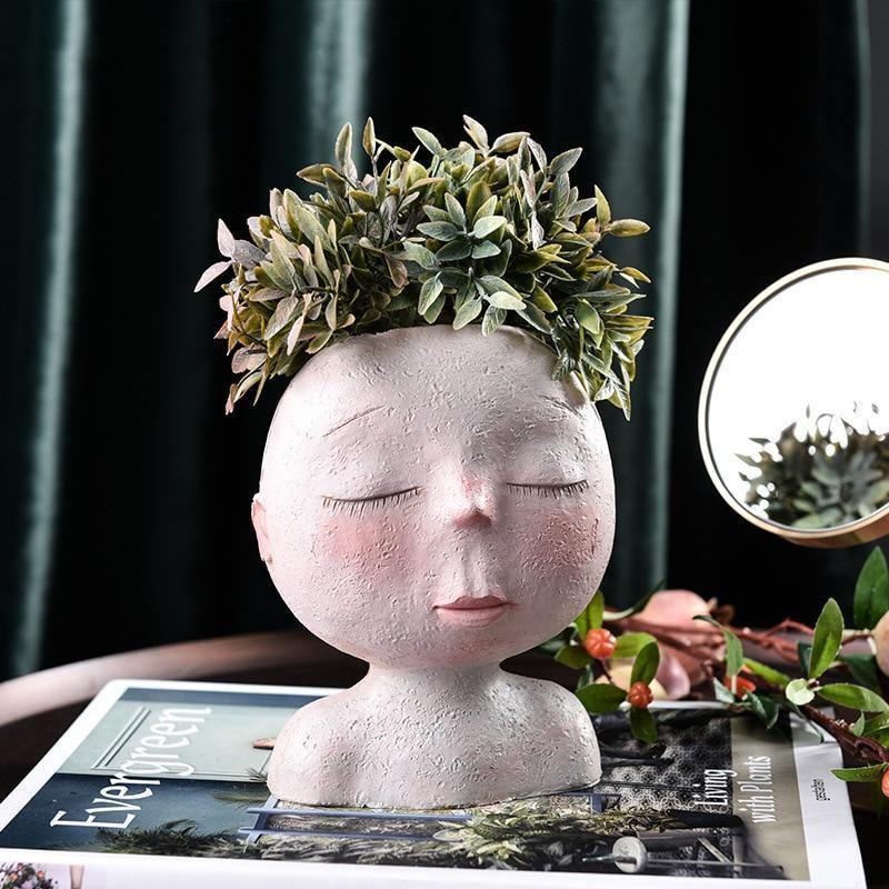 Tranquil Sleep Face Planter Vase
