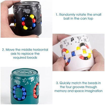 Fidget Spinners Magic Bean Coke Cube – Rotating Color Puzzle Toy for Stress Relief & Focus