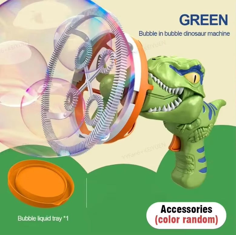 2 in 1 Electric Bubble Gun Toy Kids Fun Dinosaur