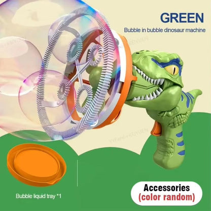 2 in 1 Electric Bubble Gun Toy Kids Fun Dinosaur