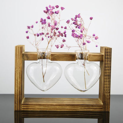 Eternal Heart - Glass & Wood Propagation Vase